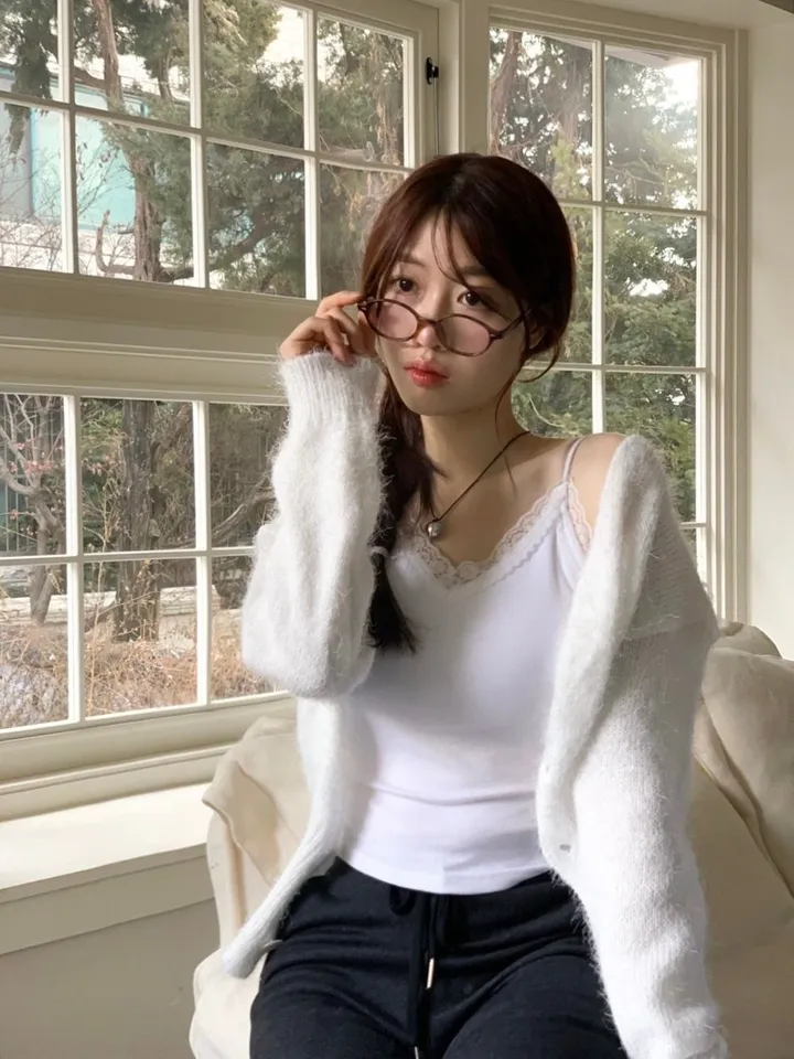 [캡내장O/스판좋아요/부드러워요]메이디 레이스 레이어드 슬림핏 슬리브리스 골지 캡나시 3color 상세 이미지 25