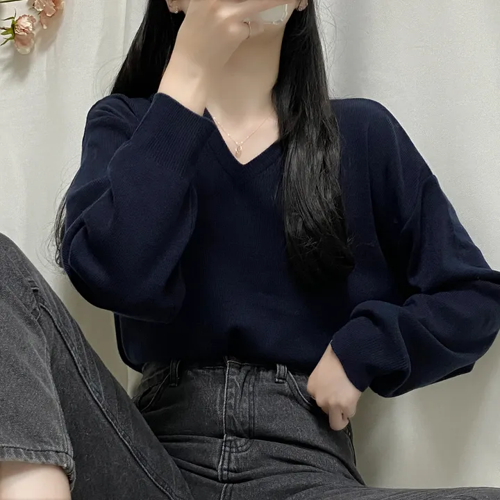 [1000장돌파💛/니트맛집/] V넥 베이직 기본 니트 10color 상세 이미지 60