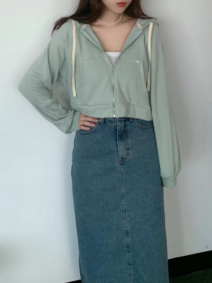 멜라운지 아크 후드 점퍼 mellounge 3col 레이스끈 패치 포인트 숏 러블리 파스텔 크롭 자켓 봄 상세 이미지 16