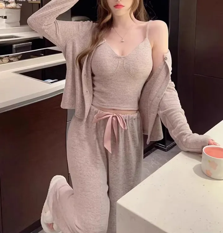 캡내장 포근 3피스 잠옷세트 사계절 잠옷- 2color 상세 이미지 10