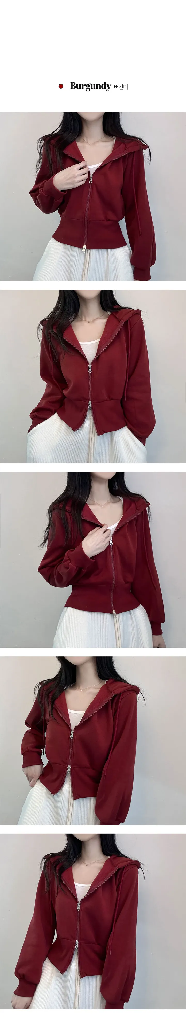 당일발송🚀[10color/허리잘록~] 휘뚜루마뚜루 미니 투웨이 크롭 후드집업 상세 이미지 7
