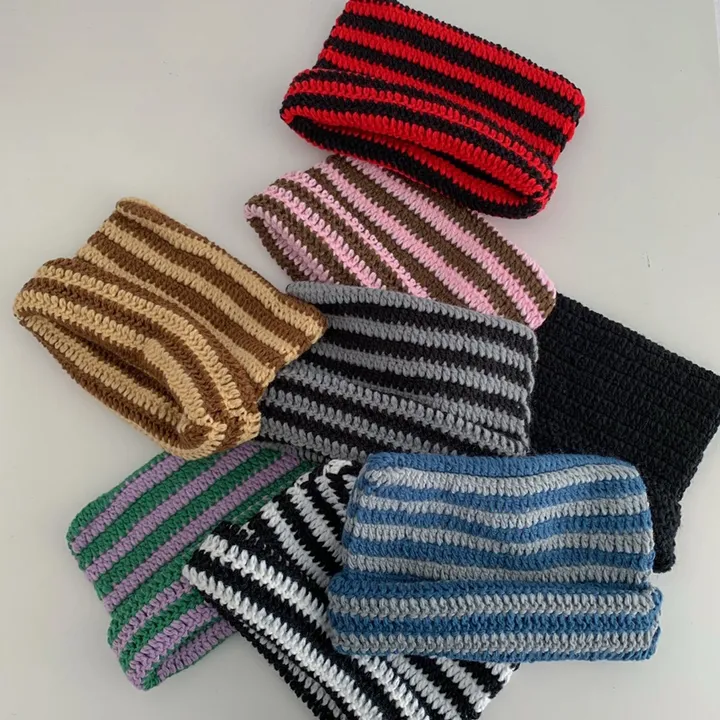 스트라이프 고양이 니트 모자 캣 비니 8color 상세 이미지 2