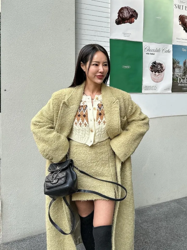 [하객룩/고급무드/핏보장] 링구울 부클 맥시 롱 더블 코트 (3col) 상세 이미지 4