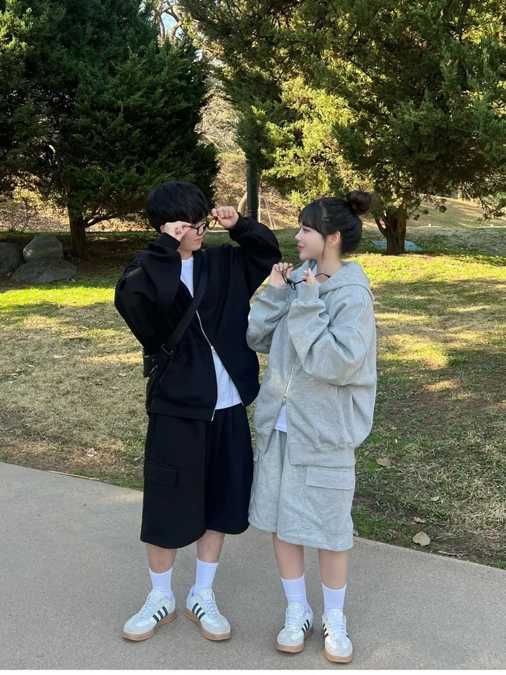 🌼당일출고🌼💗2000장 돌파💗[고퀄 핏대박/7Color/신상] 빅사이즈 투웨이 후드집업 카고 버뮤다 팬츠 트레이닝 세트 커플룩 시밀러룩 오버핏 꾸안꾸 트레이닝복 상세 이미지 51