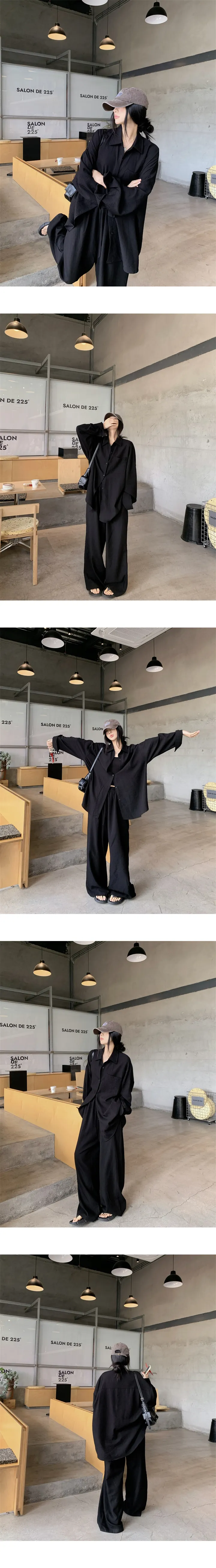 [강추❣️남여공용] 라보 루즈핏 셔츠+와이드팬츠 세트 상세 이미지 5