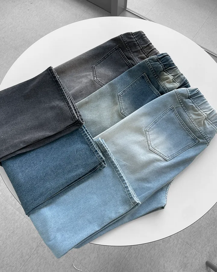 [~2XL] 마블 소프트 워싱 허리 밴딩 와이드 일자핏 데님 팬츠 바지 상세 이미지 54