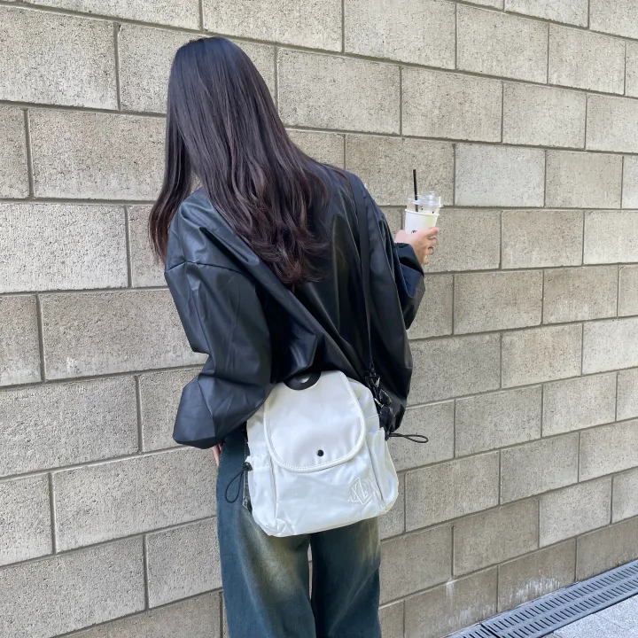 [ 당일출고/고퀄리티 / 2type ] 나일론 스트링 백팩 크로스백 보부상 미니 짐색 가방 상세 이미지 8