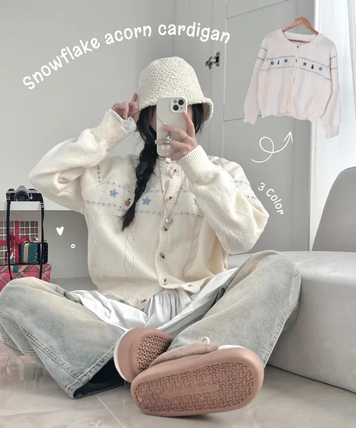 주문폭주🔥 [러블리~🧸/도토리🌰] 빈티지 자수 꽈배기 케이블 가디건 봄 가을 겨울 니트 상세 이미지 3