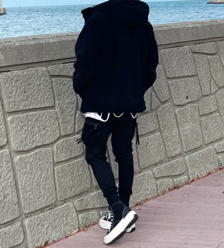 덤블 헤비 양털 패딩 오버핏 투웨이 스트링 후리스 뽀글이 후드 집업 자켓 점퍼 상세 이미지 80