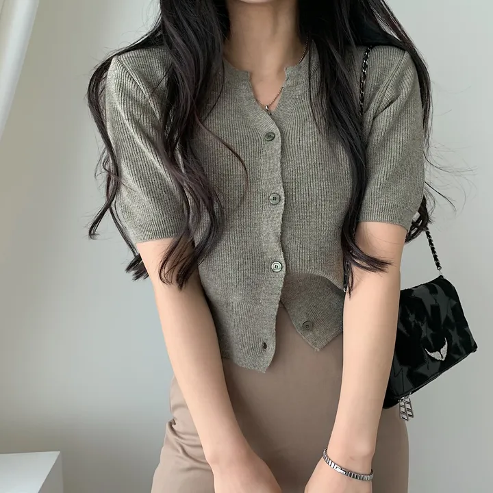 [재진행/부드러워요] 무드쩌는 린넨 하찌 반팔 단추 니트가디건;5col 상세 이미지 45