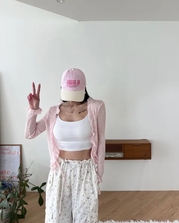 썸머 프릴 가디건 PINK COLOR 상세 이미지 13