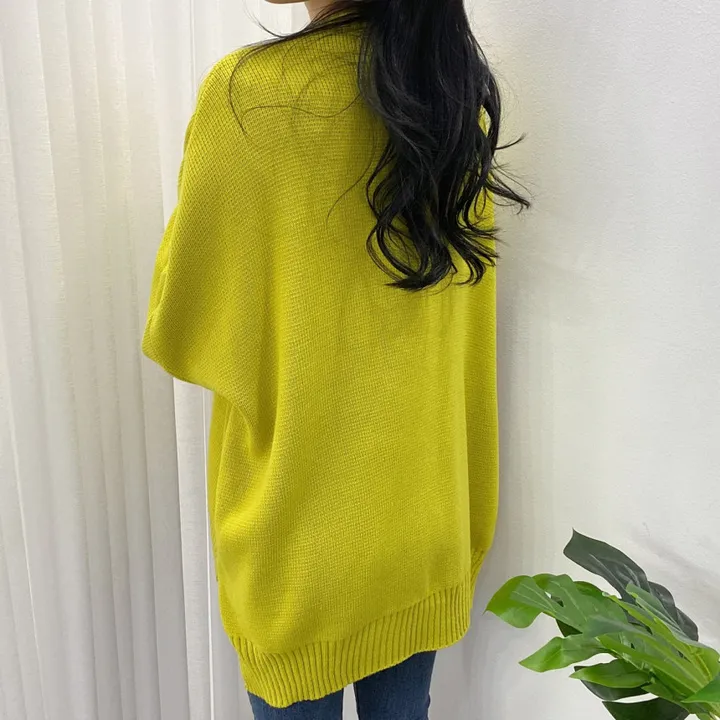 🚀당일발송-레드/블랙🚀[고퀄/데일리룩] 봄🌸 가을 디얼 터크 언발 오버핏 니트 가디건 상세 이미지 16
