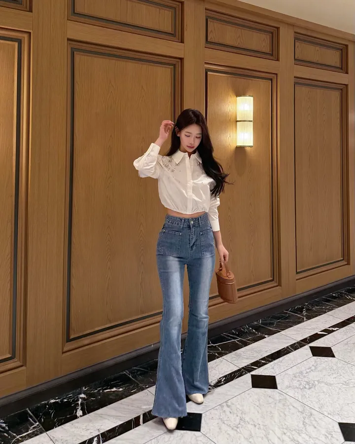 [하이퀄리티] 보석 큐빅 셔츠 스커트 투피스 S,M,L 상세 이미지 17