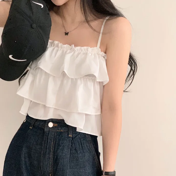[베스트재진행] 메리미 프릴 캉캉 뷔스티에 크롭 끈나시;2col 상세 이미지 30