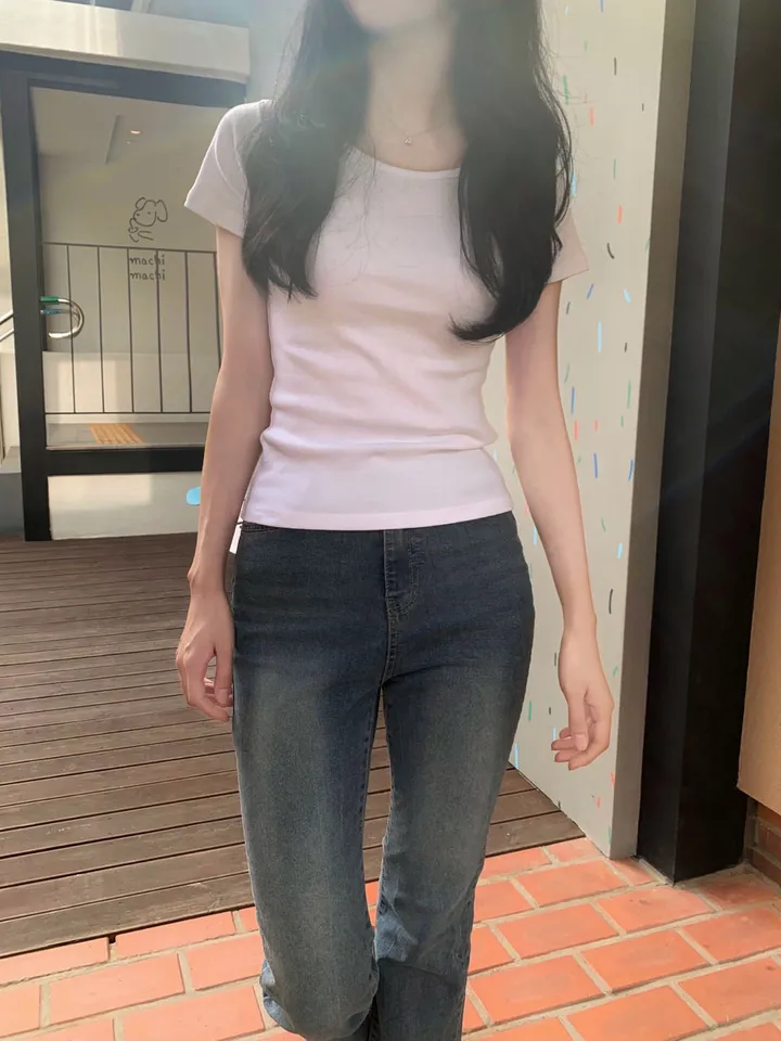 [사이즈선택❤️‍🔥/누적3만장돌파] 슬림핏 크림 반팔 티셔츠 (4 color, 2 size) 상세 이미지 12