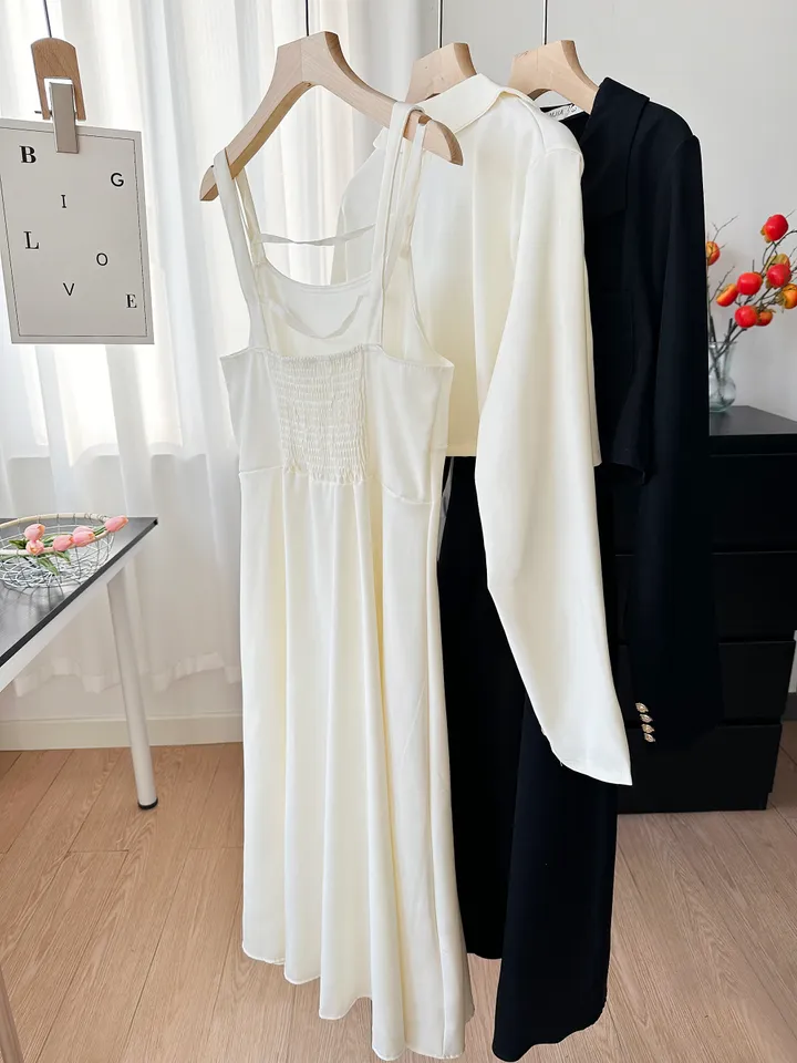 (M~5XL)크롭 정장자켓 원피스 세트AS-9913 상세 이미지 15