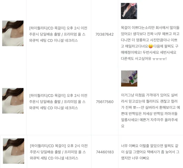 [2차 재입고/후기증명 하이퀄리티/CD 목걸이] 오후 2시 이전 주문시 당일출고 / 프리미엄 올 스와큐빅 세팅 CD 이니셜 네크리스 상세 이미지 4