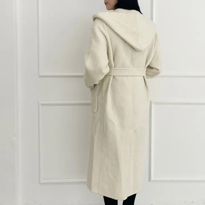 자체제작 원단부터 다른 핸드메이드 양모 후드코트 리얼빅사이즈, 가벼운코트,연말룩, 하객룩 110까지 상세 이미지 14
