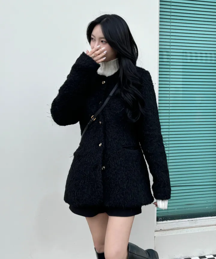 [🚀당일출고🚀]  챠밍룸 울 부클 라인자켓 상세 이미지 2