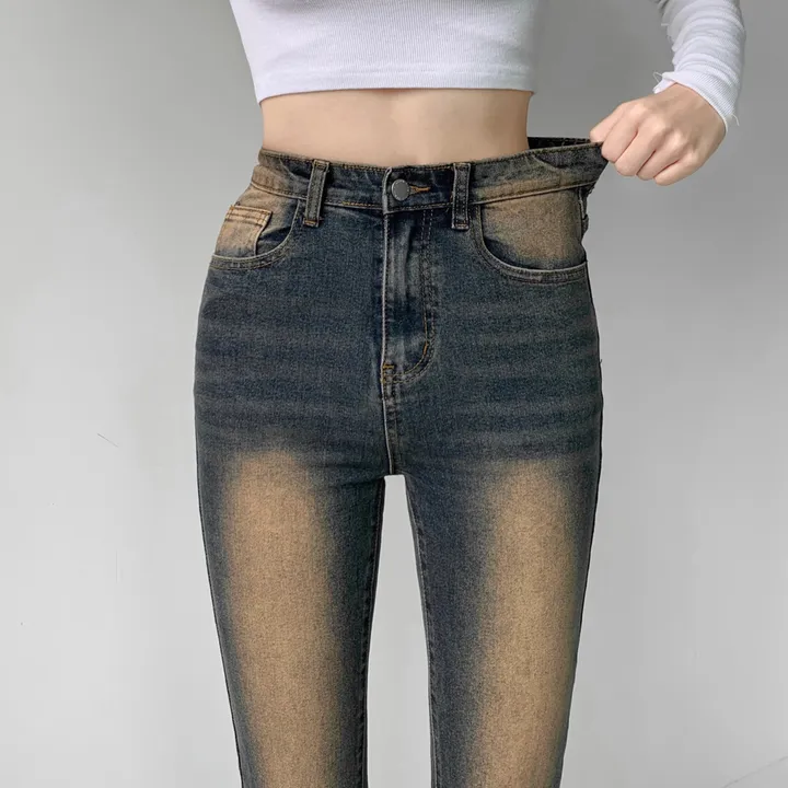 [숏,기본,롱/핏보장🖤/~2XL] 메이빌 쫀득 워싱 슬림핏 하이웨스트 세미 부츠컷 빈티지 데님 팬츠 청바지 키작녀 키큰녀 빅사이즈 4color 상세 이미지 5