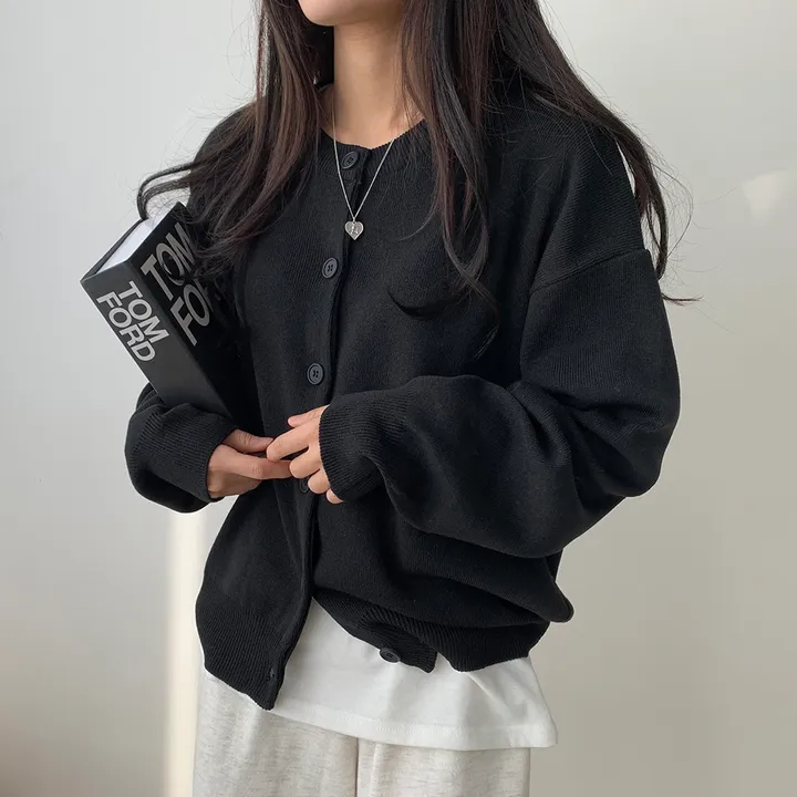 [ 데일리/무려~12컬러 ] 가을 겨울 포포 도톰 라운드 가디건 상세 이미지 48