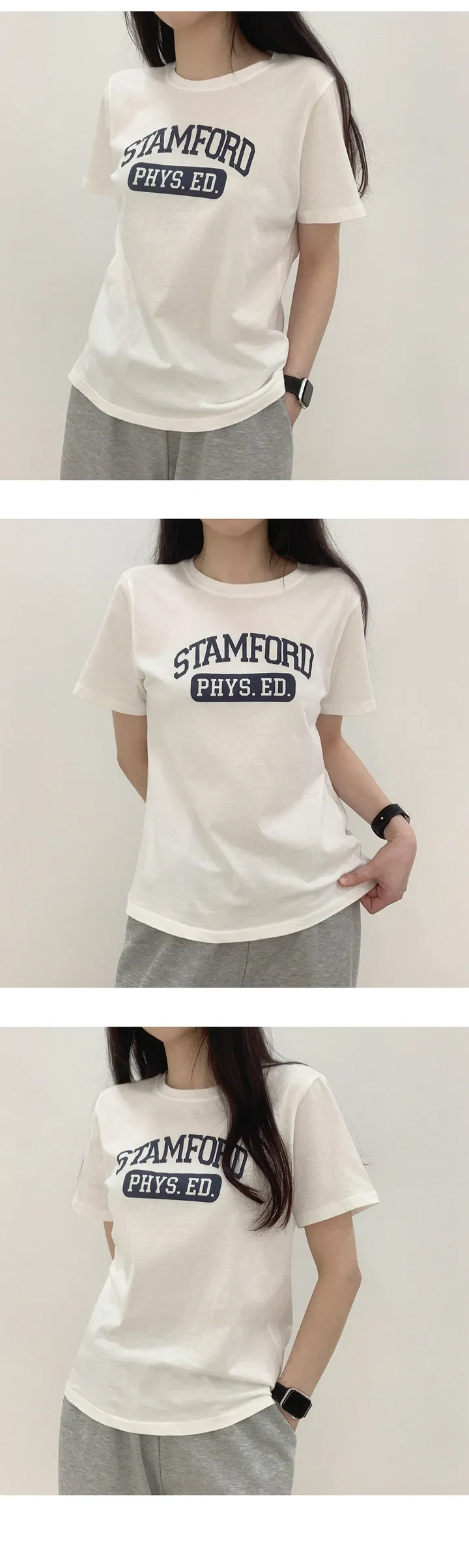 🚀총알배송! 📢아묻따 세일! 기본중의 기본!! [라운드/기본/반팔티셔츠] STAMFORD 프린팅 기본 베이직 라운드 반팔 티셔츠 3color 상세 이미지 7