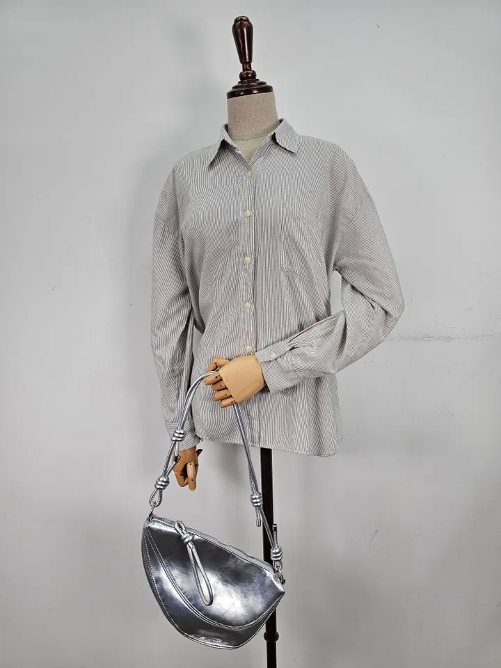 🌼4color🌼 복주머니 숄더 크로스백 🚚당일출고🚚 (버건디, 반달, 레드, 블랙, 실버, 아이보리, 레더, 꼬임) 상세 이미지 10