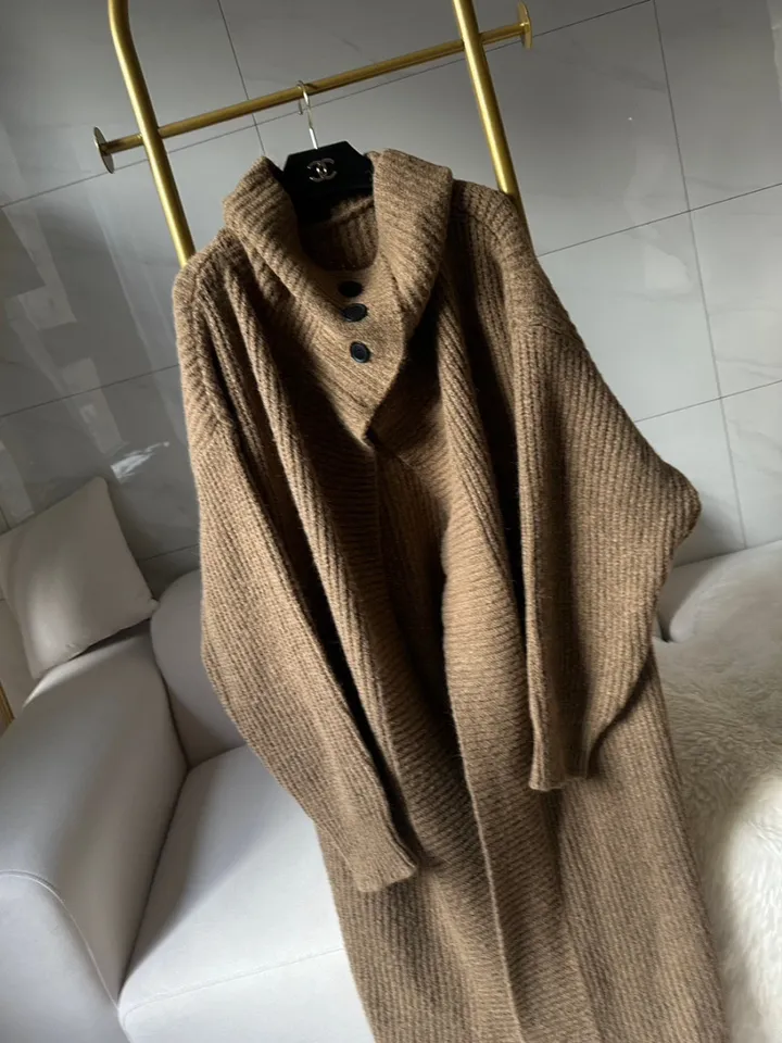 [아이당일] *도톰따숩 터틀넥 울 숄 빅카라 꽈배기 뜨개 니트 맥시롱가디건 울롱코트 울가디건(5color) 상세 이미지 48
