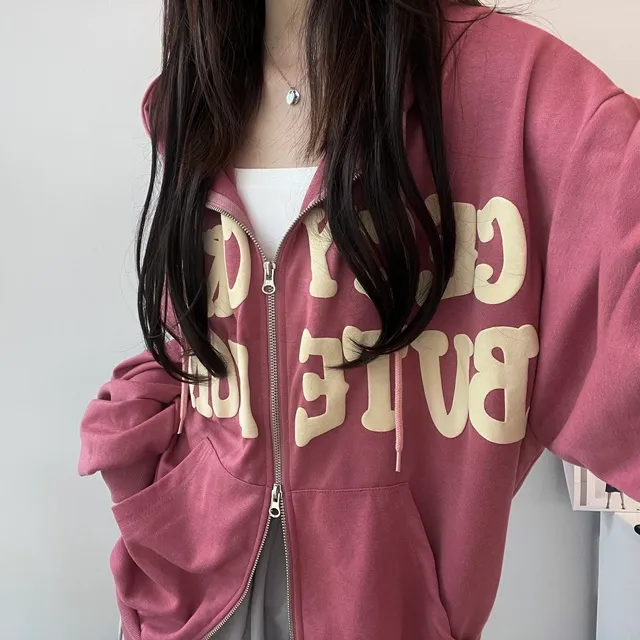 [기모ver.추가/특가할인중] 교복템강추 보호본능핏~  데일리 캐주얼 투웨이 발포 레터링 후드집업 상세 이미지 12
