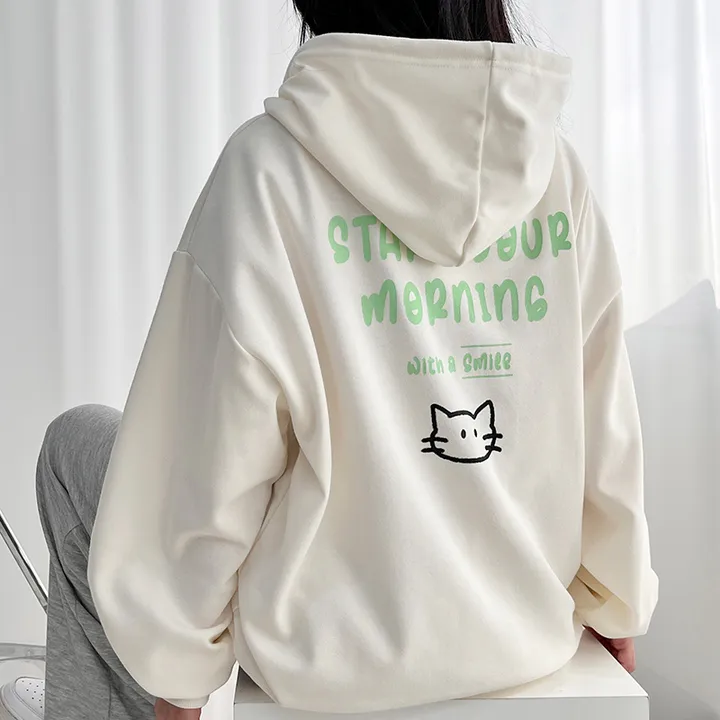 냥냥이 백레터링 오버핏 후드집업 ✔️후드집업 후드 집업 오버핏후드집업 캐릭터 뒷나염 교복후드집업 학생후드집업 빅사이즈 상세 이미지 2