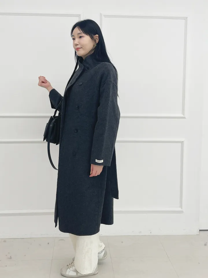 자체제작 원단부터 다른 엣지넥 양모 핸드메이드코트 빅사이즈 연말룩 하객룩 110까지 상세 이미지 30