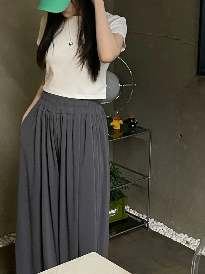 [7cm통밴딩/롱다리팬츠]버몬트 플리츠주름 포켓 맥시 와이드팬츠 여름바지(3color) 상세 이미지 62