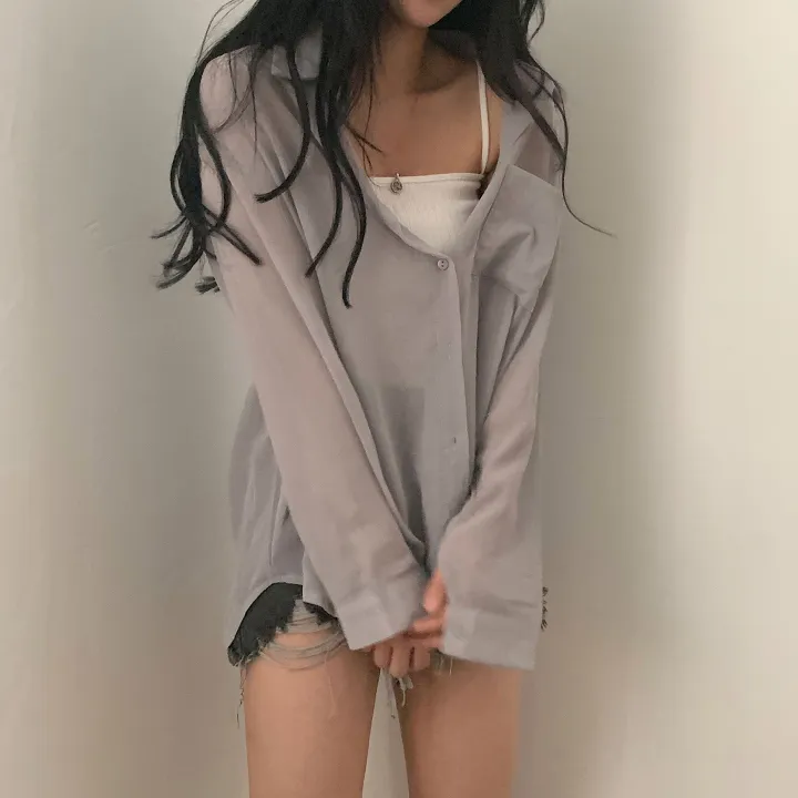[베스트재진행] 남심저격, 시스루 루즈핏 셔츠;4col 상세 이미지 28