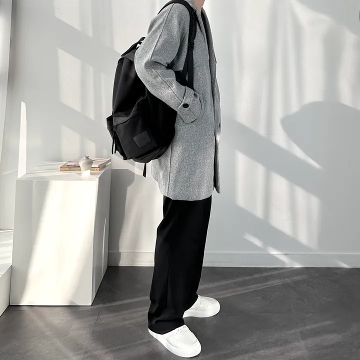 봄 가을 겨울 오버핏 하프 코트 미니멀 빅사이즈 아우터 남자트렌치라이크더블코트 상세 이미지 11