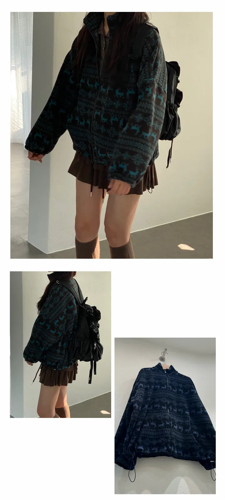 (~28얼리할인/국내고퀄) 디어 후리스 스트링 집업 상세 이미지 4