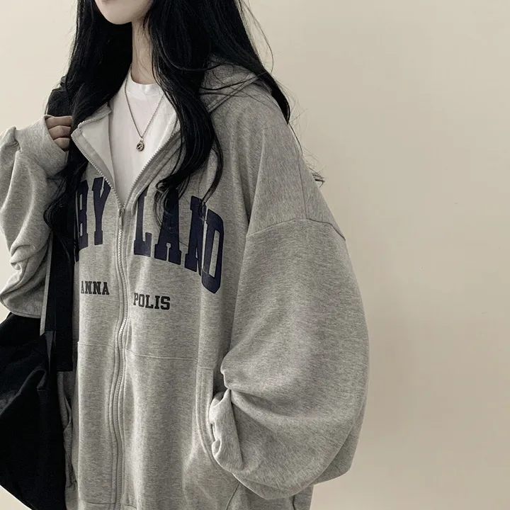 [기모선택/리얼왕오버핏!] 안아주고 싶은핏, 레터링 왕박시 벌룬 아방핏 후드집업 개강룩 캠퍼스룩 상세 이미지 7