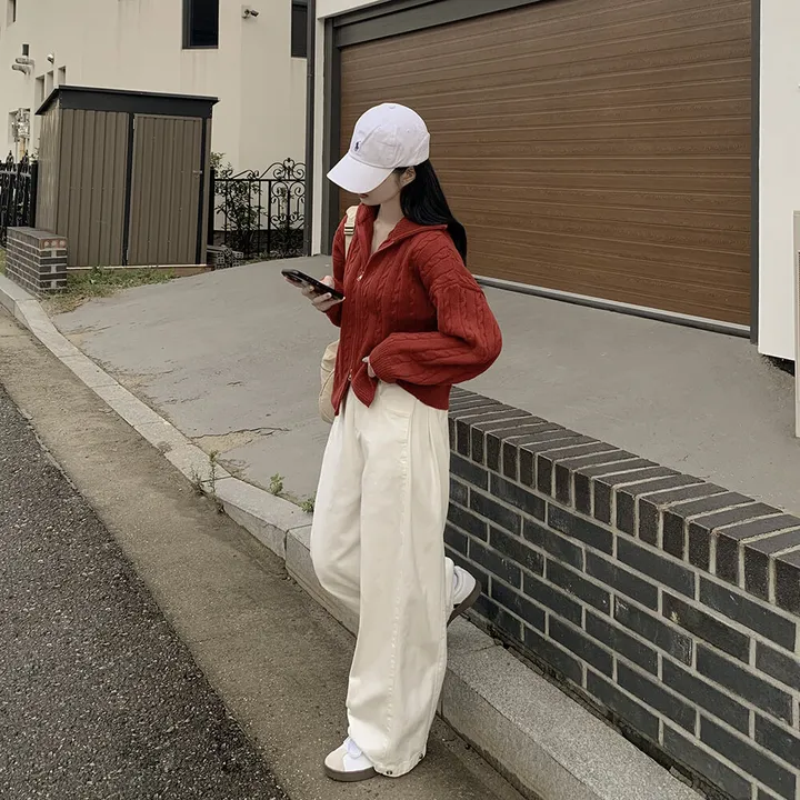 [따뜻!겨울까지~] 투웨이 도톰 케이블 하이넥 꽈배기 오버핏 니트 집업자켓 가디건 상세 이미지 13