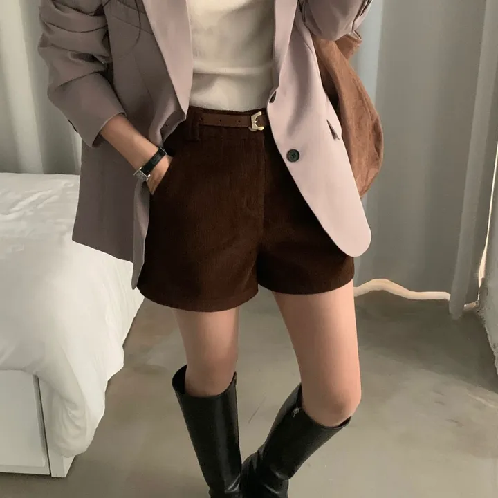 [벨트SET/말라핏!] 스윗 골덴 코듀로이 반바지 숏팬츠 - 3color 상세 이미지 35