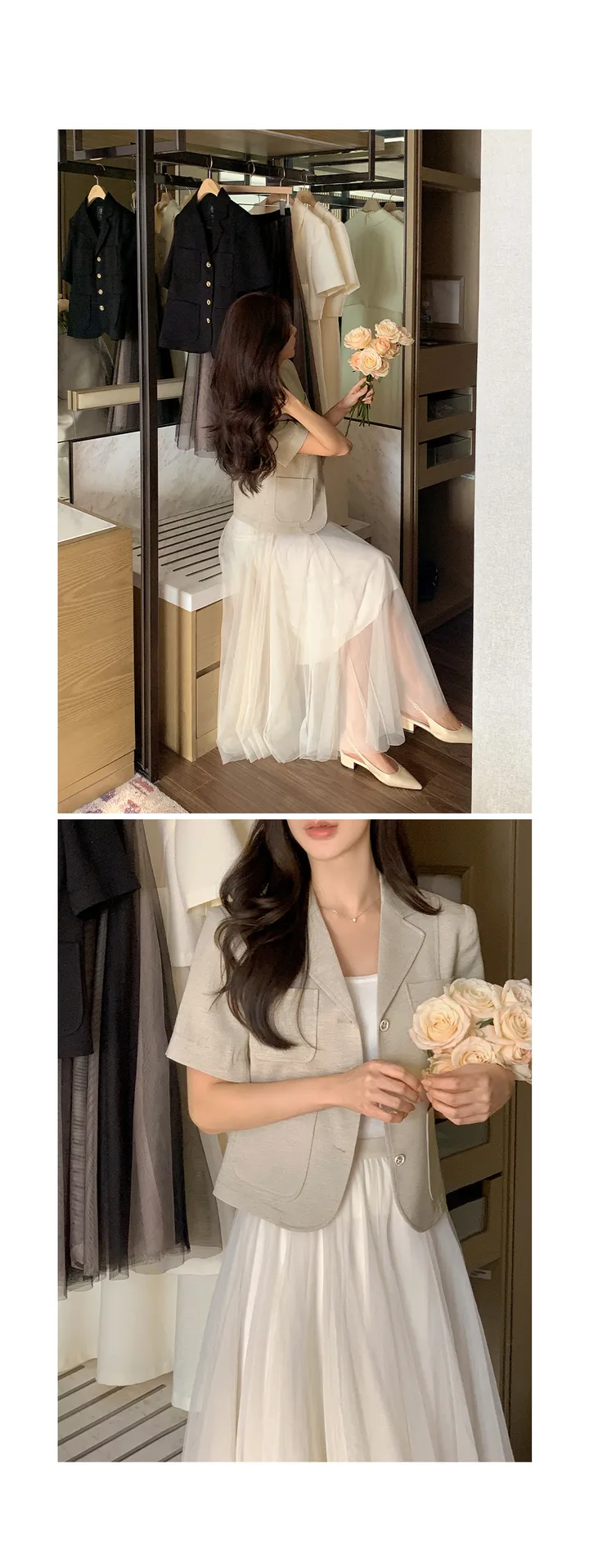 [1천장돌파][잘산템✨/하객룩,격식룩추천💗][자체제작] 디에나 트위드 세미크롭 자켓 상세 이미지 17