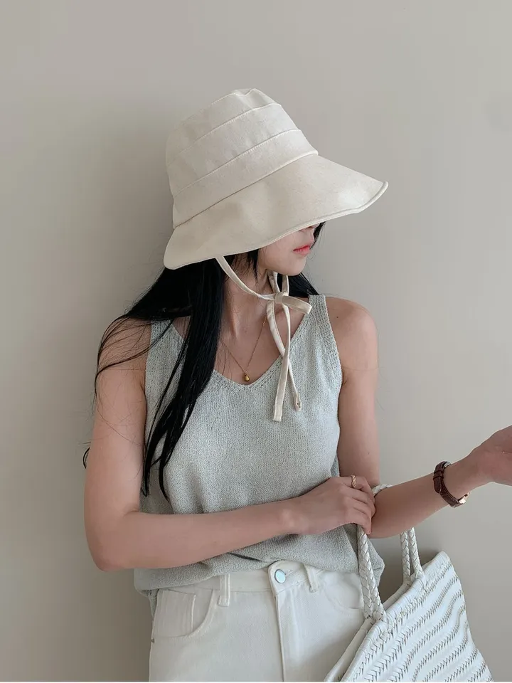 [당일✨여름모자] 델리 린넨  끈 버킷햇 3color 상세 이미지 11