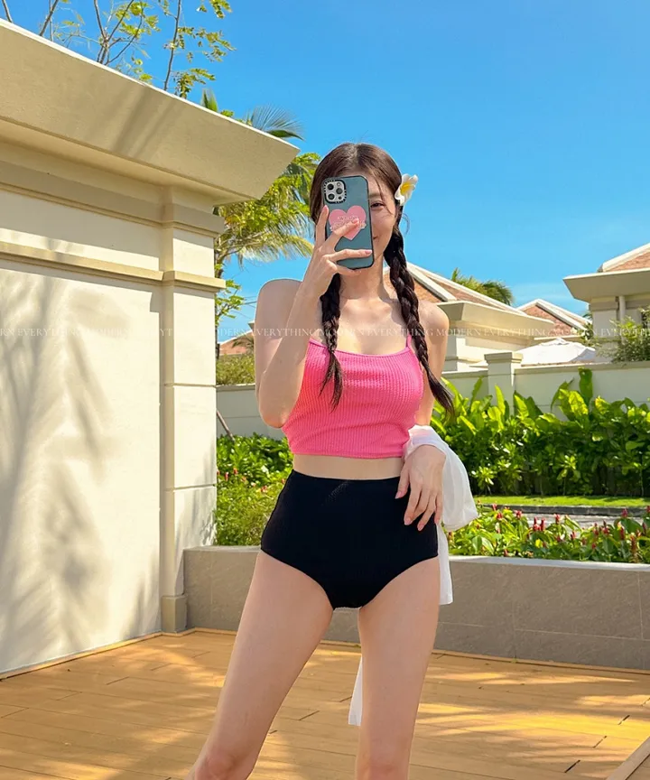 💘진짜예쁨💘/M-XL 하이웨스트 투피스 커버업 비키니 모노키니 휴양지 호캉스 호텔 유교걸 빅사이즈 수영복 상세 이미지 49