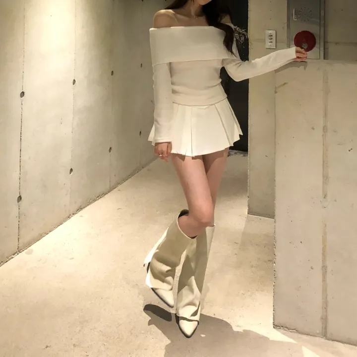 +특가할인✨ [봄신상/팔뚝살소멸핏] 기본충실! 로제 오프숄더 슬림 니트 긴팔 티셔츠 knit (*핏,컬러완벽 *흘러내림X) 상세 이미지 52