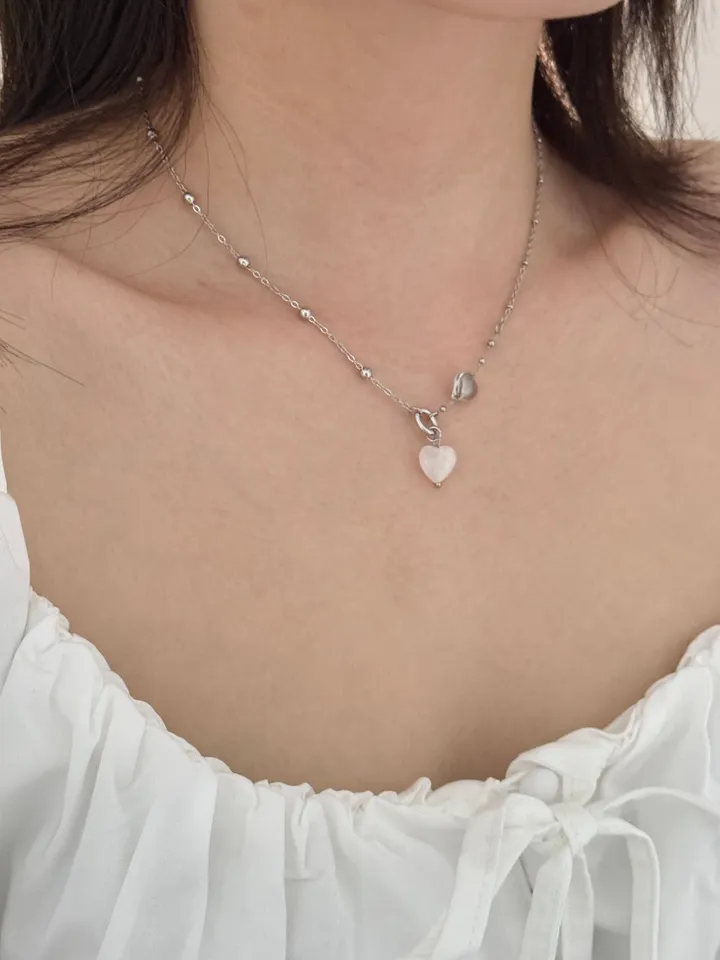 [변색X] 쓰리 원석 써지컬체인 목걸이 (3color) 상세 이미지 8