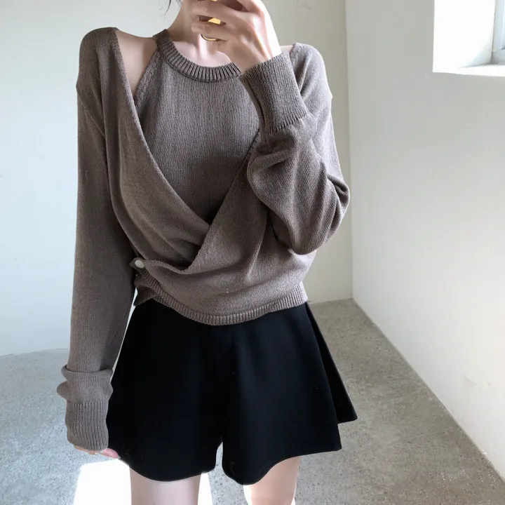 몬로 홀터set 랩가디건 상세 이미지 3