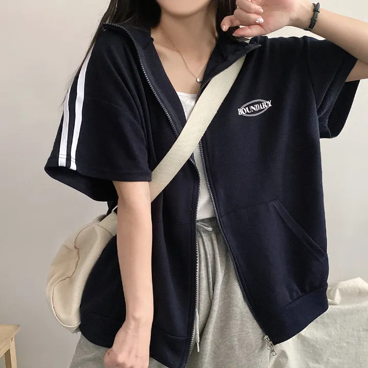 봄여름*[편안한/넉넉핏!] 져지 스포티 바운더리 오버핏 아노락 반팔 투웨이 집업 3color 상세 이미지 13