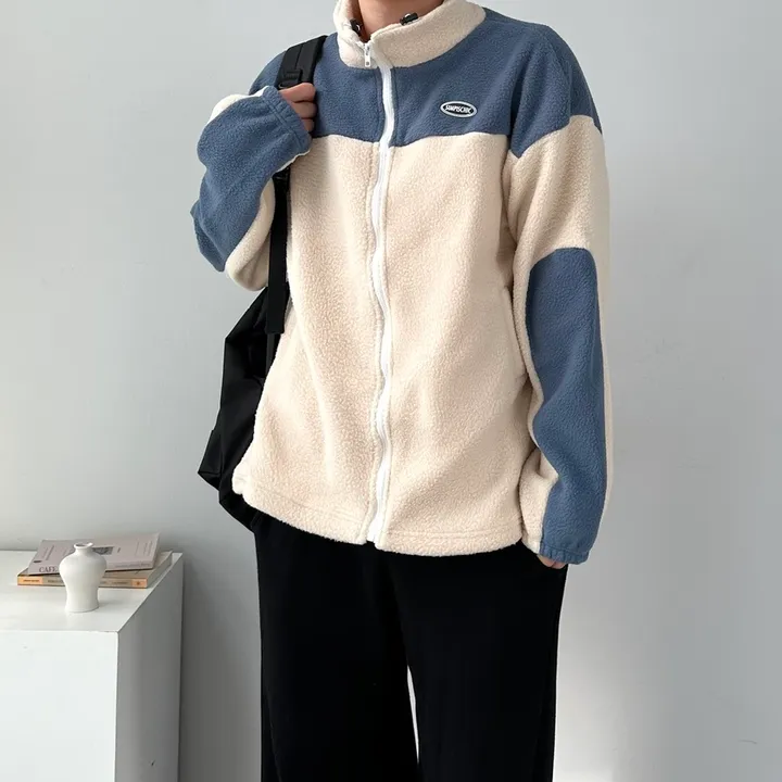소프트 컬러블록 플리스 집업 자켓 후리스 점퍼 아우터 컬러블록오버핏플리스집업 상세 이미지 7