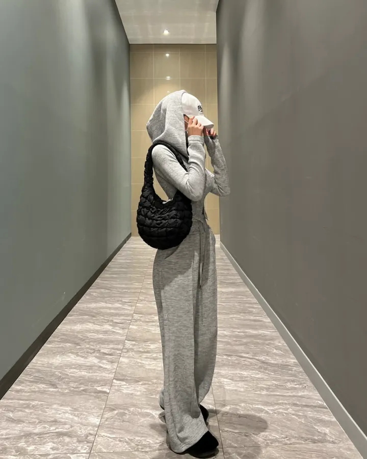 *봄ver* [MADE:컬러추가] #-3kg!! 슬림 빅후드ver.1 오프숄더 셋업 (5color) 슬림핏 크롭 후드집업 오프숄더집업 롱 와이드팬츠 트레이닝세트 상세 이미지 21