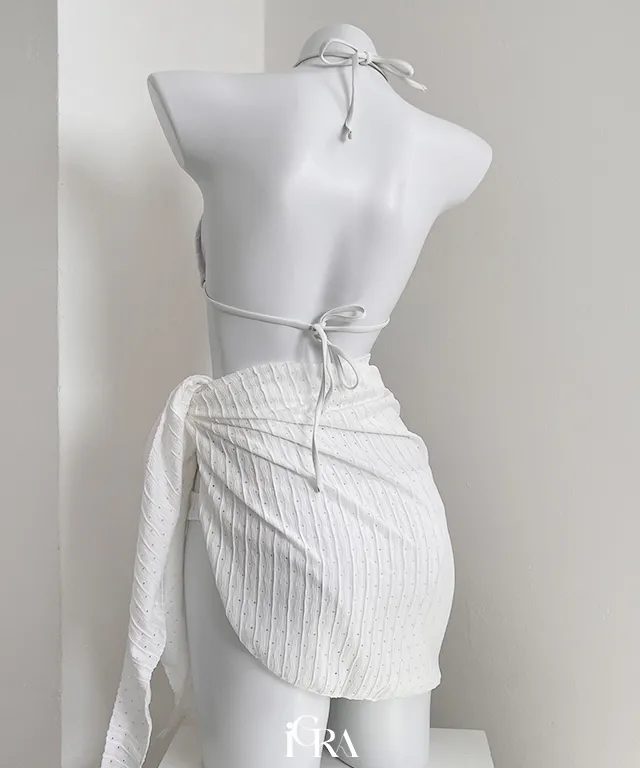 3Color 홀터넥 비키니 3pcs 뱃살커버 수영복 세트 상세 이미지 19