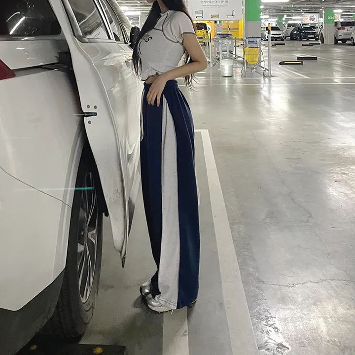 *7color*[롱다리핏/핏보장] 싸인 사이드 핀턱 배색 와이드팬츠 트레이닝 봄팬츠 백포켓 힙 트렌디 꾸안꾸 상세 이미지 13