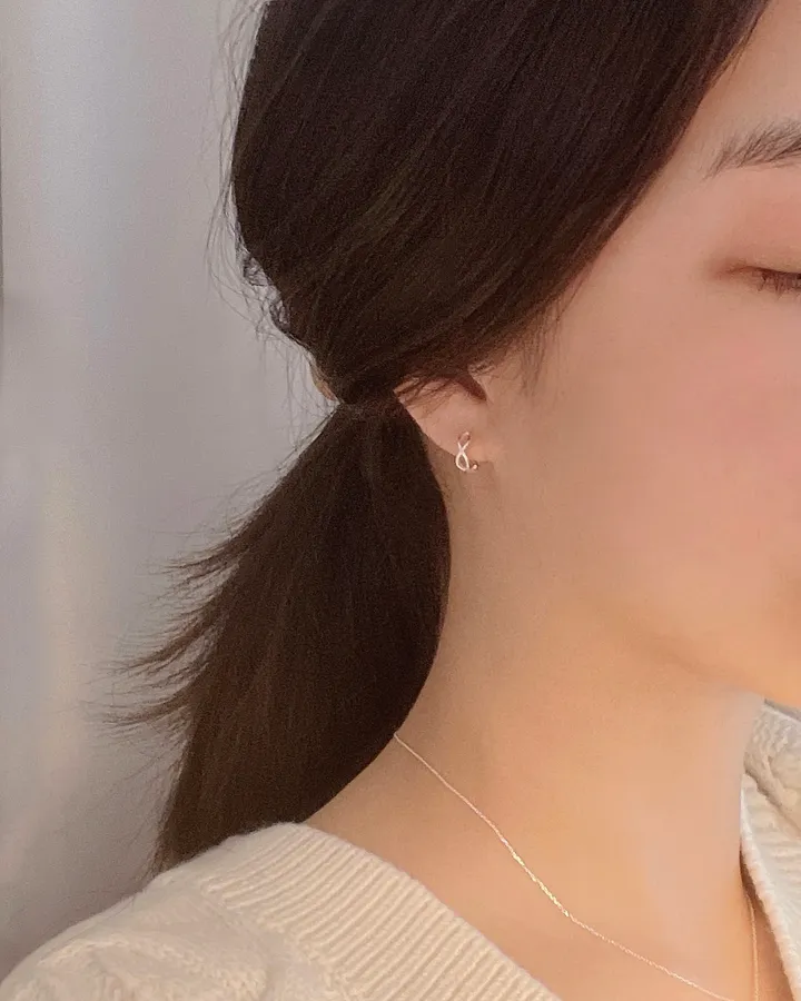 실버925 미니 꼬임 원터치 링귀걸이 (실버,로즈골드) 상세 이미지 7